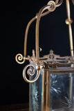 Large Brass & Cut Glass Hall Lantern, c.1910