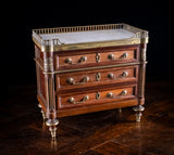 Miniature Louis XVI Mahogany, Bronze & Marble Commode