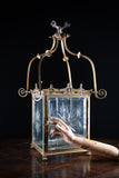 Large Brass & Cut Glass Hall Lantern, c.1910