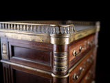 Miniature Louis XVI Mahogany, Bronze & Marble Commode