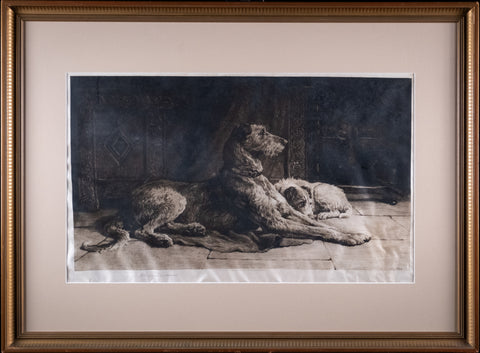 Herbert Dicksee (1862-1942) - 'Waiting For Master'. Signed Etching.