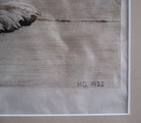 Herbert Dicksee (1862-1942) - 'Waiting For Master'. Signed Etching.