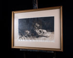 Herbert Dicksee (1862-1942) - 'Waiting For Master'. Signed Etching.
