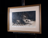 Herbert Dicksee (1862-1942) - 'Waiting For Master'. Signed Etching.