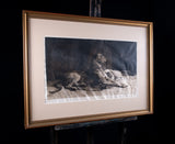Herbert Dicksee (1862-1942) - 'Waiting For Master'. Signed Etching.