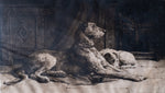 Herbert Dicksee (1862-1942) - 'Waiting For Master'. Signed Etching.