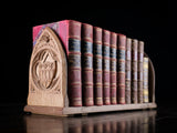 Oxford University Arms Carved Oak Book Slide