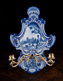 Villeroy & Boch Delft Ormolu Wall Sconce, c.1895