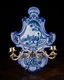 Villeroy & Boch Delft Ormolu Wall Sconce, c.1895