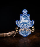 Villeroy & Boch Delft Ormolu Wall Sconce, c.1895
