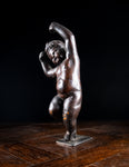 19th Century Ebonised Carved Putto