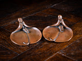 Pair of Art Nouveau Bronze 'Child In Leaf' Dishes