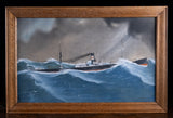 F. Corpuz (fl.1909) - Blue Cross Steamer In A Storm.