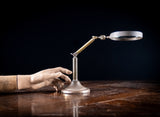 Large Brass Angle-Poise Library Magnifying Glass, c.1910