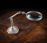 Large Brass Angle-Poise Library Magnifying Glass, c.1910