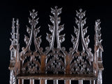 Gothic Carved Oak Hanging Shelf, c.1880