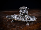 19th Century Bronze Hidden Devil Bird Inkwell