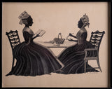 Silhouette of Two Ladies, Signed & Dated 1837.