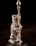 Pair Of Standing Terrier Dog Brass Candlesticks, c.1910