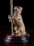 Pair Of Standing Terrier Dog Brass Candlesticks, c.1910