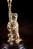 Pair Of Standing Terrier Dog Brass Candlesticks, c.1910
