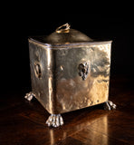 Brass Coal / Kindling Bin With Ram & Paw Feet, c.1890