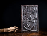 Carved Crouching Dragon Oak Panel, c.1880