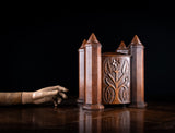 19th Century Irish Carved Oak Castle Jewellery Box