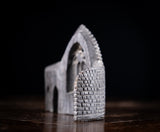 Rare Irish Bog Oak Miniature Gothic Architectural Ruin, c.1860