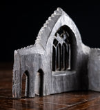 Rare Irish Bog Oak Miniature Gothic Architectural Ruin, c.1860
