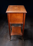 Arts & Crafts Oak Brass Work Table - Harrington Antiques