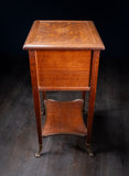 Arts & Crafts Oak Brass Work Table - Harrington Antiques