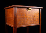 Arts & Crafts Oak Brass Work Table - Harrington Antiques