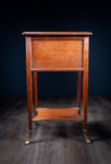 Arts & Crafts Oak Brass Work Table - Harrington Antiques