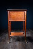 Arts & Crafts Oak Brass Work Table - Harrington Antiques