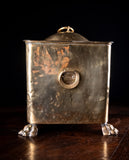 Brass Coal / Kindling Bin With Ram & Paw Feet, c.1890 - Harrington Antiques