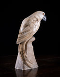 Carved Alabaster Parrot & Cockatoo, c.1920 - Harrington Antiques