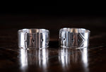 Cased Pair Silver Belt Buckle Napkin Rings by James Dixon & Sons, 1894. - Harrington Antiques