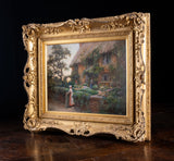 Charles William Norton (c.1870 - 1946) - Thatched Cottage At Twilight - Harrington Antiques