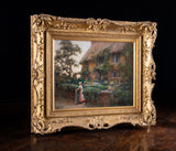 Charles William Norton (c.1870 - 1946) - Thatched Cottage At Twilight - Harrington Antiques