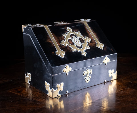 Coromandel Stationary Box by W. Leuchars, London. C.1860 - Harrington Antiques