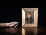 Early 19th Century Boy With Bird (American School) - Harrington Antiques