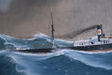 F. Corpuz (fl.1909) - Blue Cross Steamer In A Storm. - Harrington Antiques
