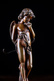Felix Sanzel (1829–1883) - Bronze Cupid In Thought - Harrington Antiques