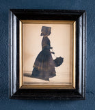 Fine 19th Century Bronzed Silhouette Of A Girl With Parasol - Harrington Antiques