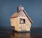 Folk Art Painted Wooden Cottage Money Box - Harrington Antiques