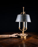 French Gilt Brass Bouillotte Candle Lamp - Harrington Antiques