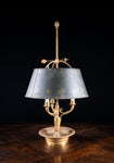 French Gilt Brass Bouillotte Candle Lamp - Harrington Antiques