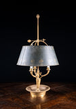 French Gilt Brass Bouillotte Candle Lamp - Harrington Antiques