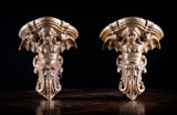 Gilt Terracotta Winged Siren Wall Brackets (With Provenance), c.1890 - Harrington Antiques